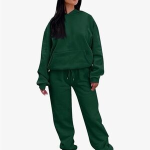 Green Hoodie and Sweatpants Set